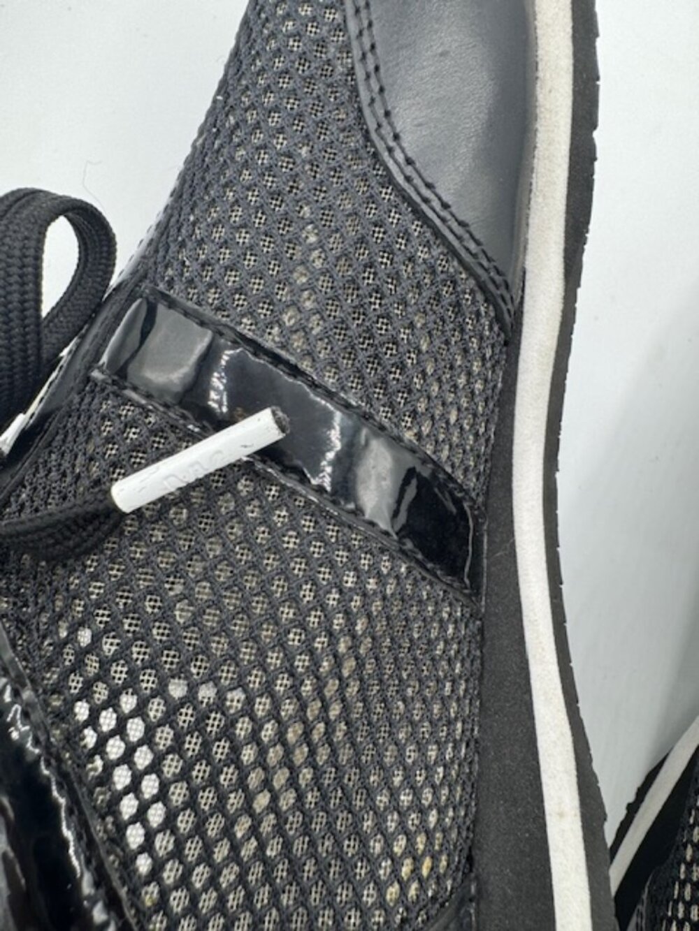 Michael Kors Black Leather and Mesh Sneakers Women's 10 - Picture 6 of 8